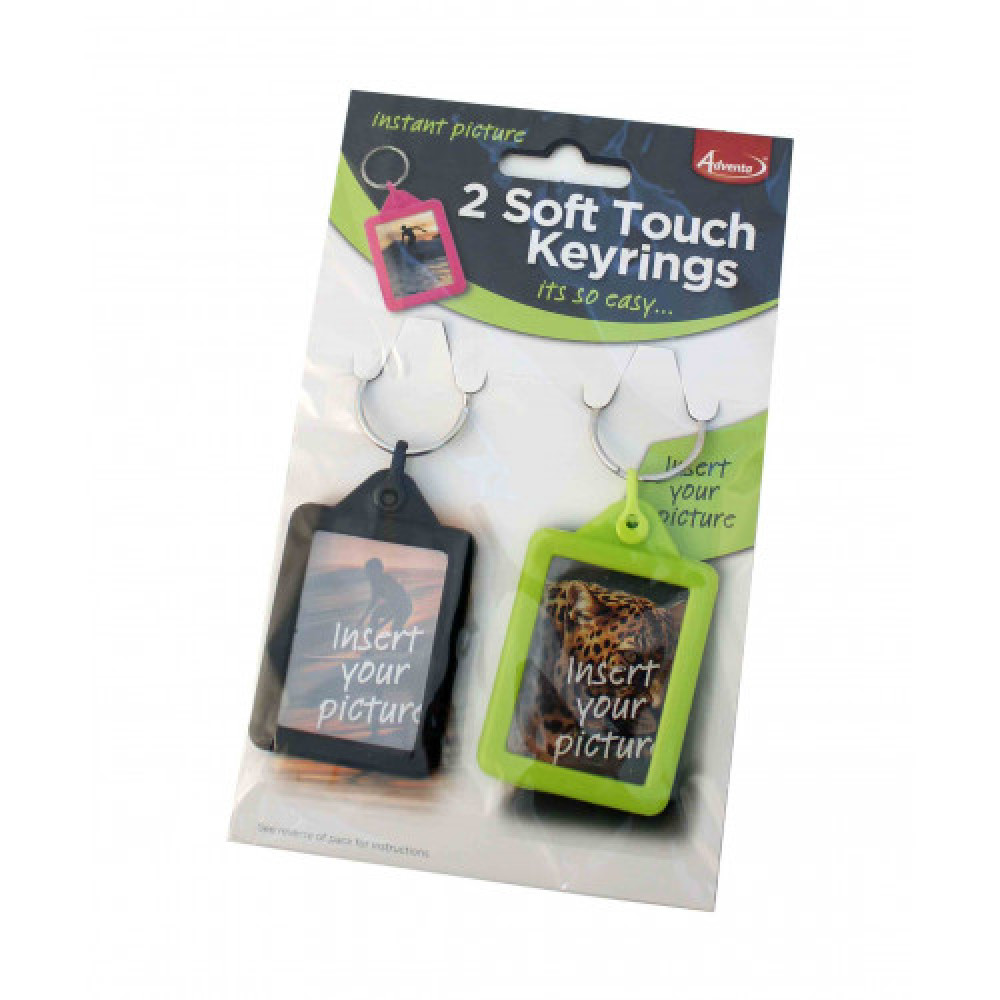 SOFT TOUCH KEYRING TWIN, BLACK/LIME
