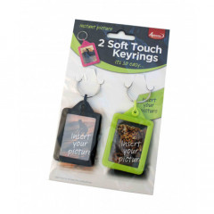SOFT TOUCH KEYRING TWIN, BLACK/LIME